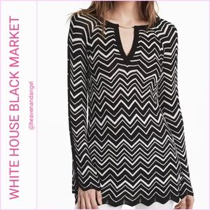 WHBM Chevron Stitch Tunic Sweater